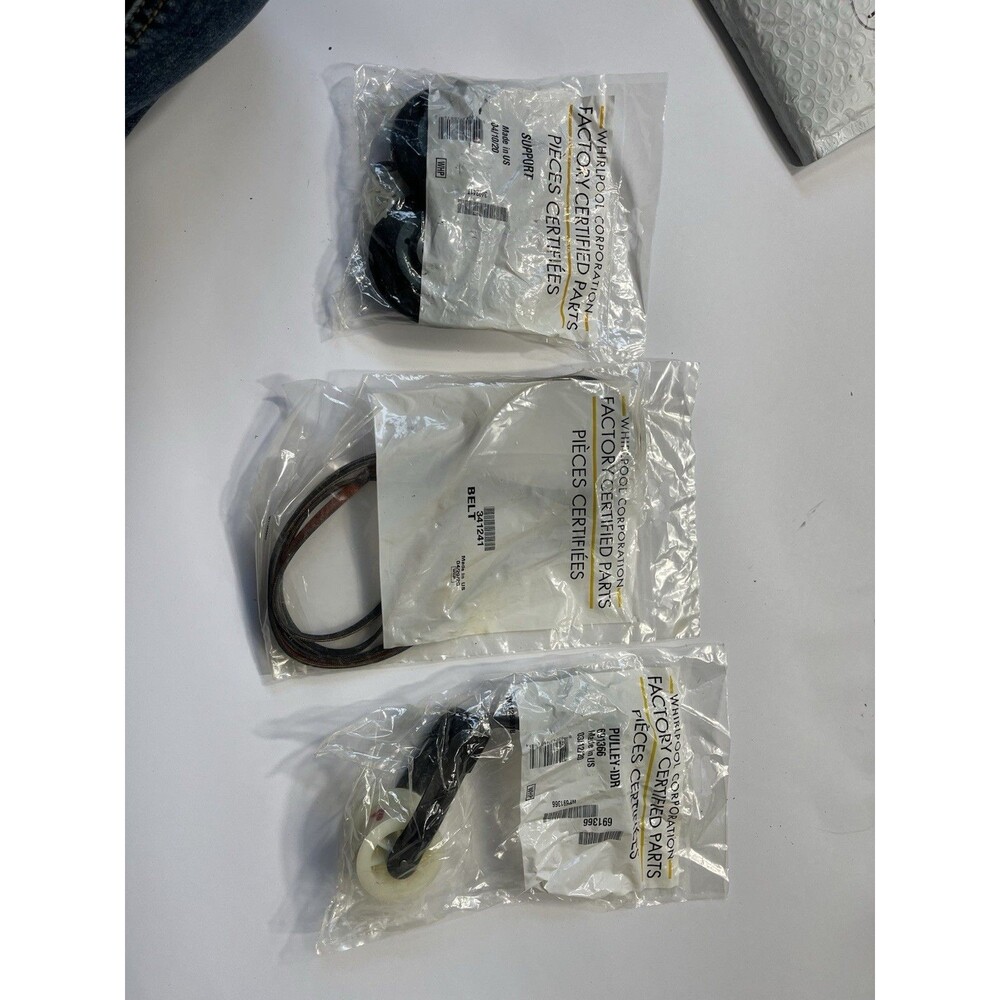 Whirlpool Dryer Repair Kit 341241 Belt 691366 Pulley 349241T Rollers